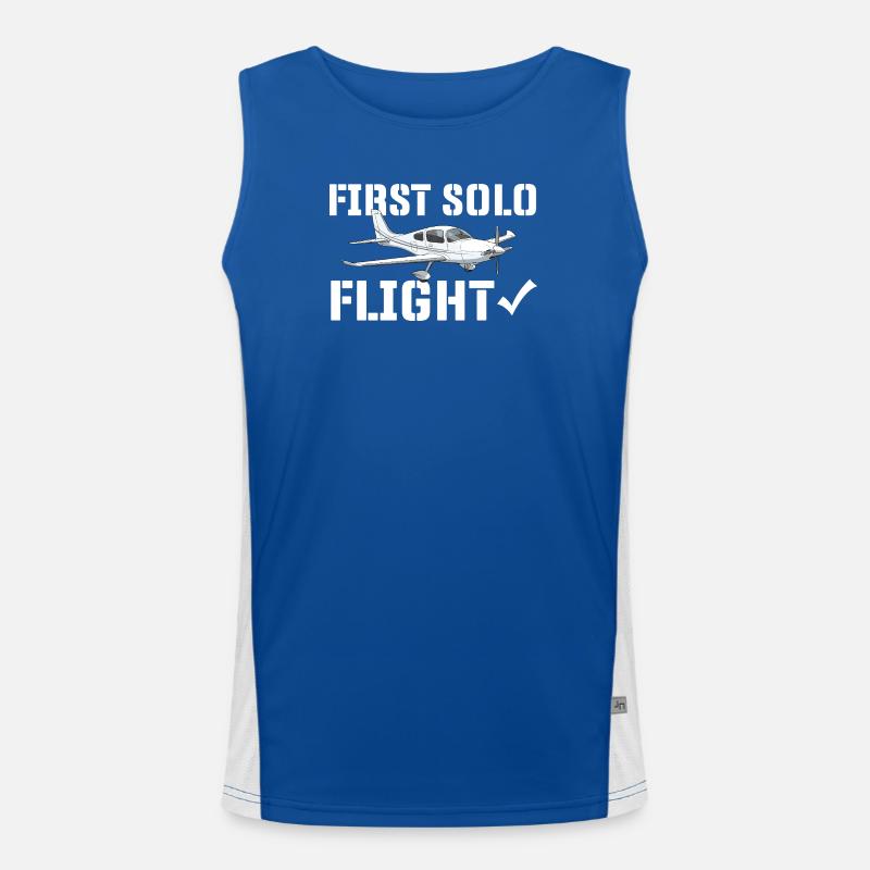 Erster Solo-Flug Humor-Pilotenstudent Funktionelles Kontrast-Tank Top für Männer 