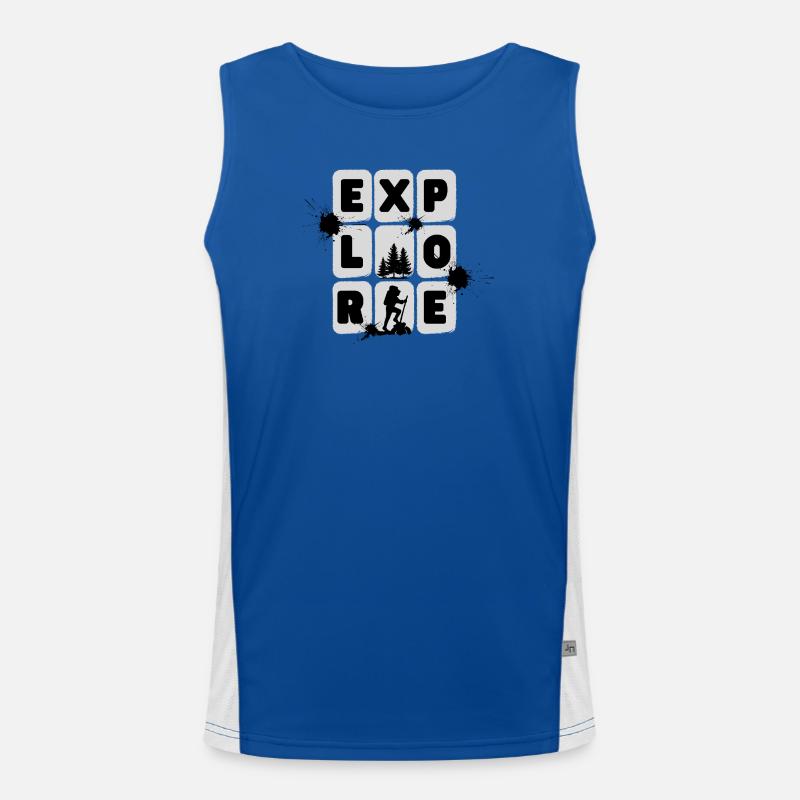 EXPLORE – Minimal Design Funktionelles Kontrast-Tank Top für Männer 