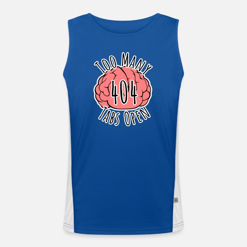 Brain Error 404 - Too many tabs open! Men's Functional Contrast Tank Top 
