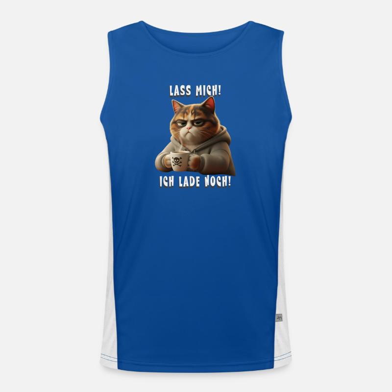 Grumpy Katze mit Kaffee Hoodie Morgenmuffel Funktionelles Kontrast-Tank Top für Männer 