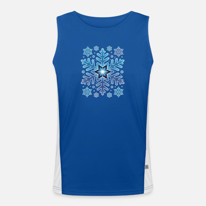 Large Elegant Snowflake Winter Men's Functional Contrast Tank Top 