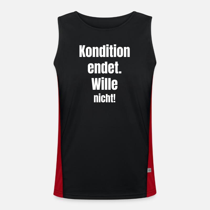 Condition does not end will - Men's Functional Contrast Tank Top  - black/red