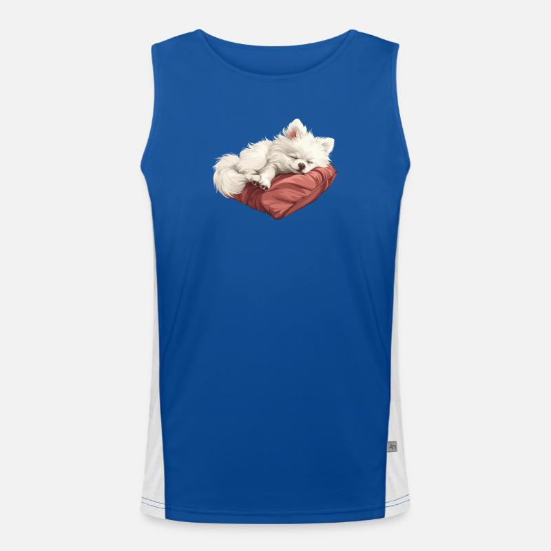 Chiot Spitz endormi Débardeur respirant contrasté Homme 