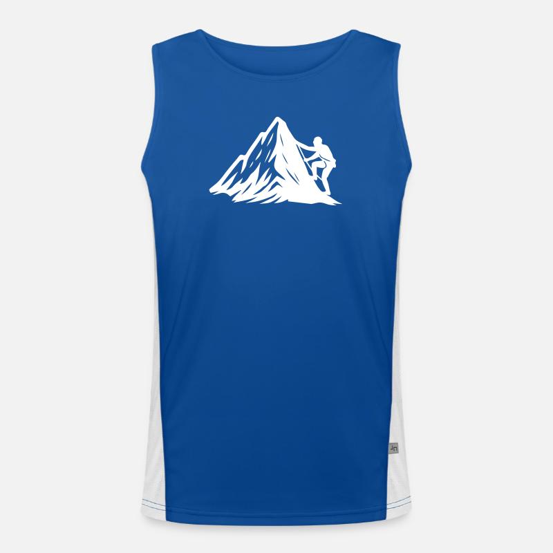 Bergsteiger Symbol Berge Funktionelles Kontrast-Tank Top für Männer 