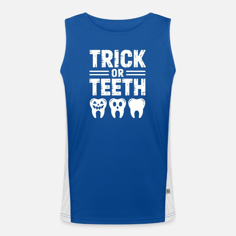 Trick oder Teeth Halloween-T-Shirt Funktionelles Kontrast-Tank Top für Männer 