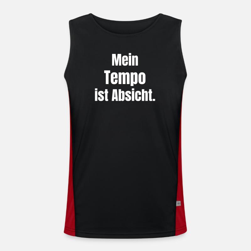 My pace is intentional - Men's Functional Contrast Tank Top  - black/red