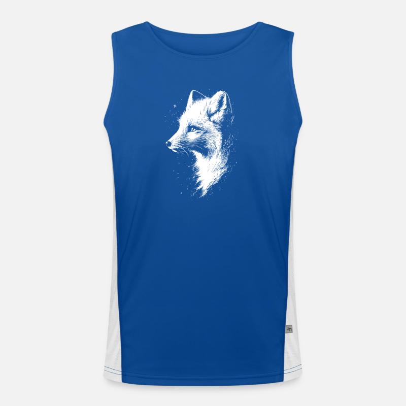 Polarfuchs Schneefuchs Eisfuchs Süßer Weißer Fuchs Funktionelles Kontrast-Tank Top für Männer 
