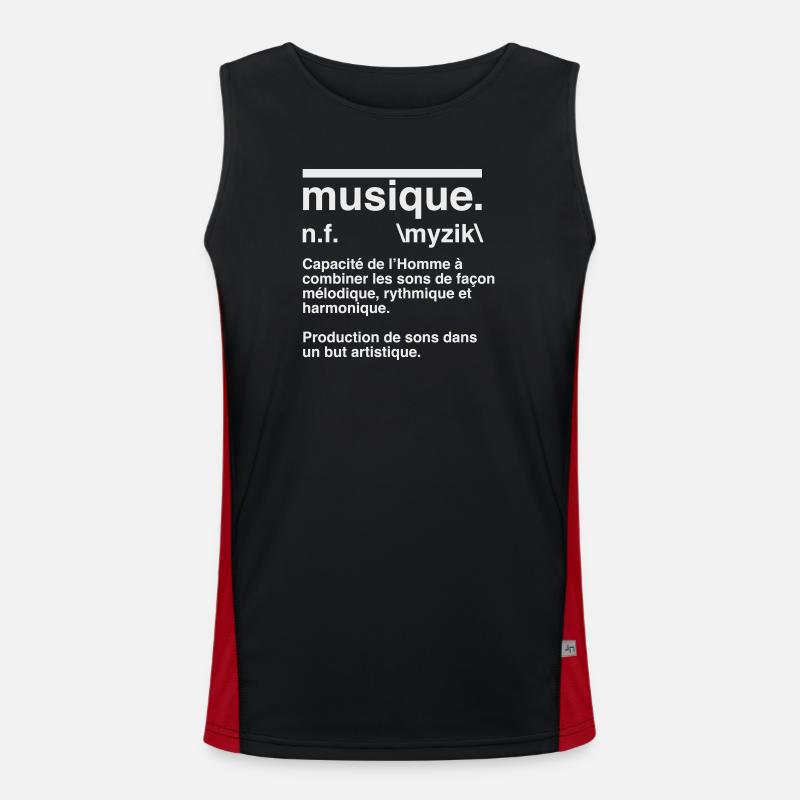 Music Definition Dictionary Style - Men's Functional Contrast Tank Top - black/red