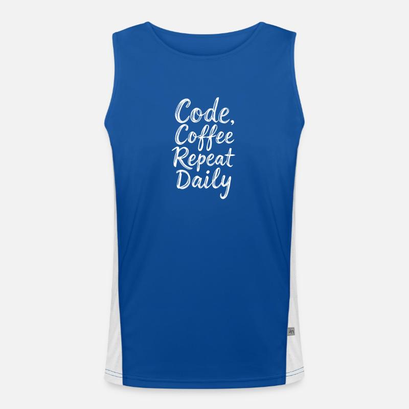 Code Sleep Debug Repeat Programmer Shirt Men's Functional Contrast Tank Top 
