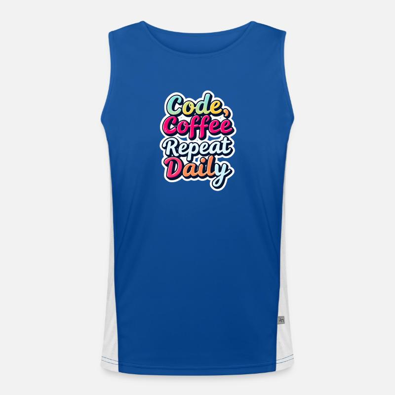 Code Sleep Debug Repeat Programmer Shirt Débardeur respirant contrasté Homme 