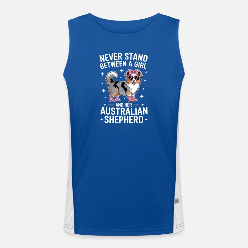 Australian Shepherd Saying Shepherd Gift Men's Functional Contrast Tank Top 