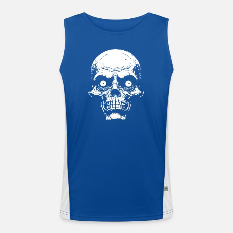 Psycho Schädelgrafik Funktionelles Kontrast-Tank Top für Männer 