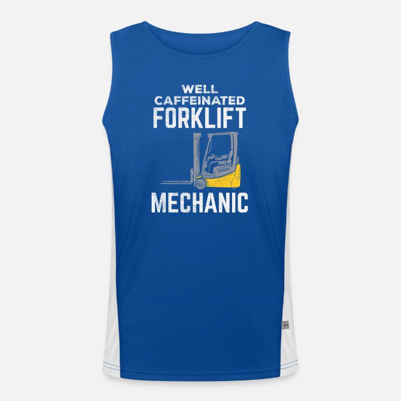 Well Caffeinated Forklift Mechanic Design Funktionelles Kontrast-Tank Top für Männer 