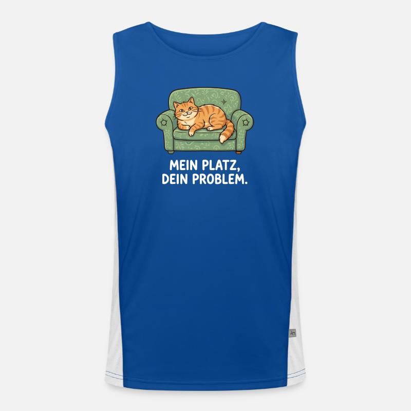 Mein Platz, Dein Problem Katze Funktionelles Kontrast-Tank Top für Männer 