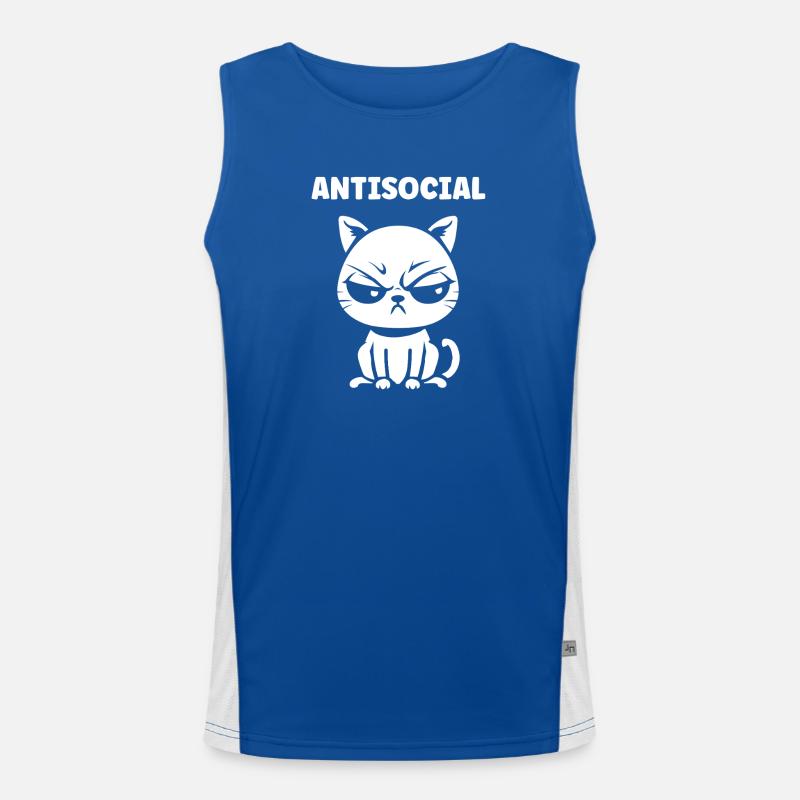 Antisocial Black White Chat Men's Functional Contrast Tank Top 