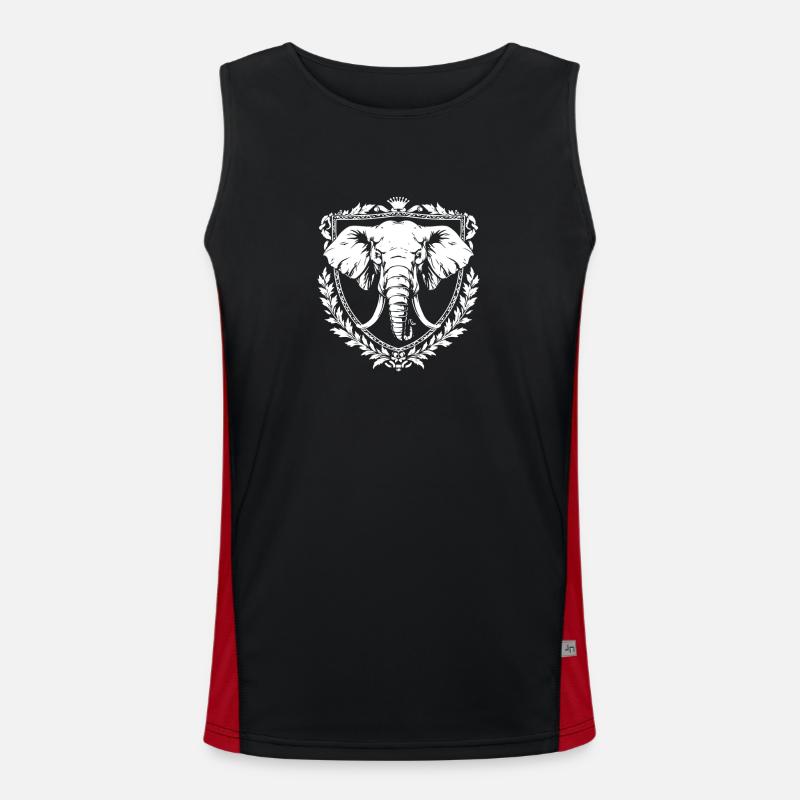 Elephant in a laurel frame - Men's Functional Contrast Tank Top  - black/red