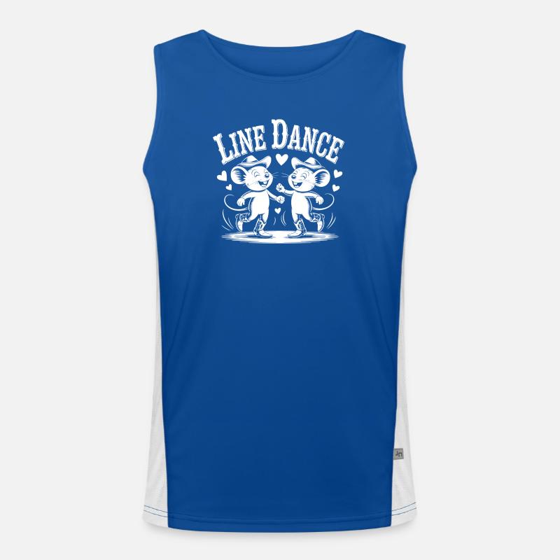Line Dance Mäuse Illustration Funktionelles Kontrast-Tank Top für Männer 