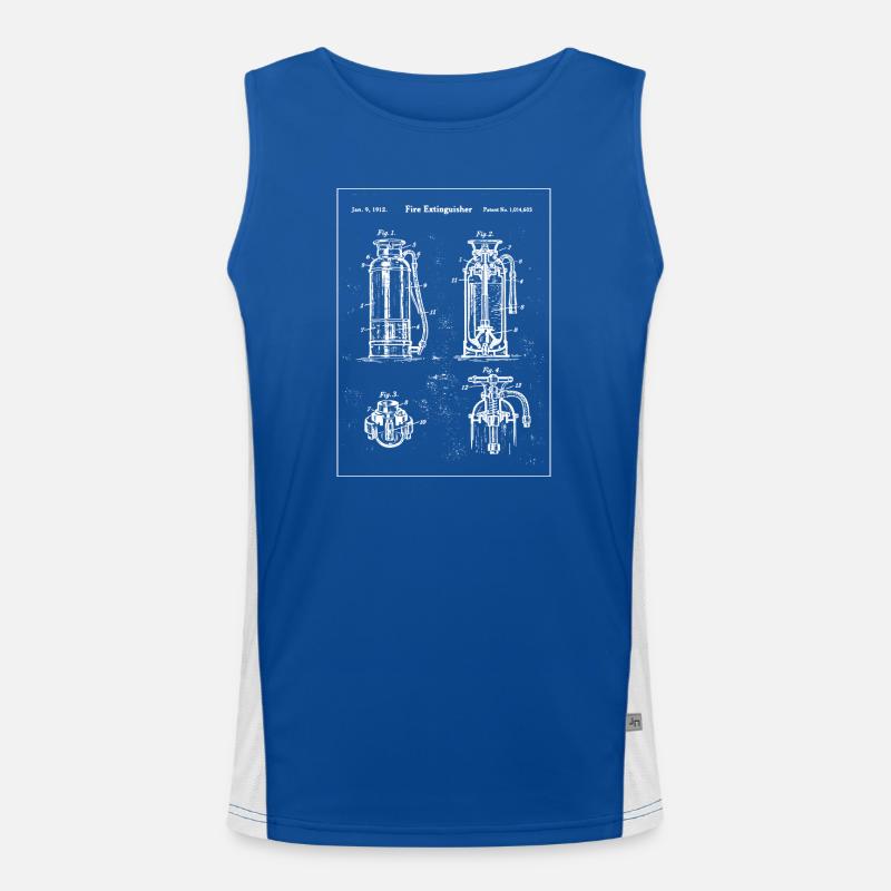 Fire Extinguisher blueprint gift Men's Functional Contrast Tank Top 