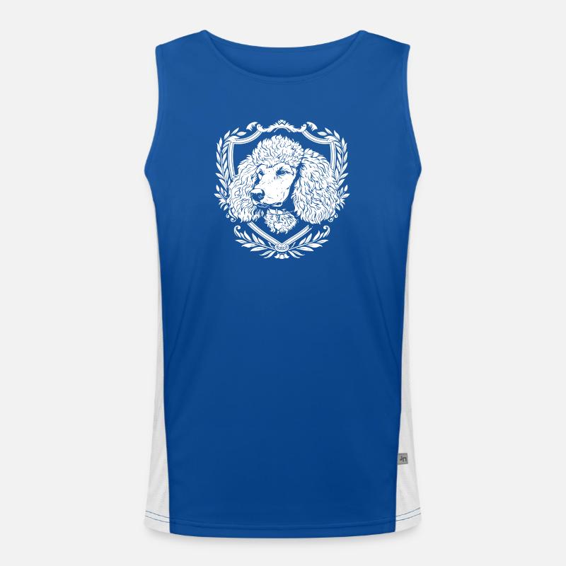 Poodle heraldic art Men's Functional Contrast Tank Top 