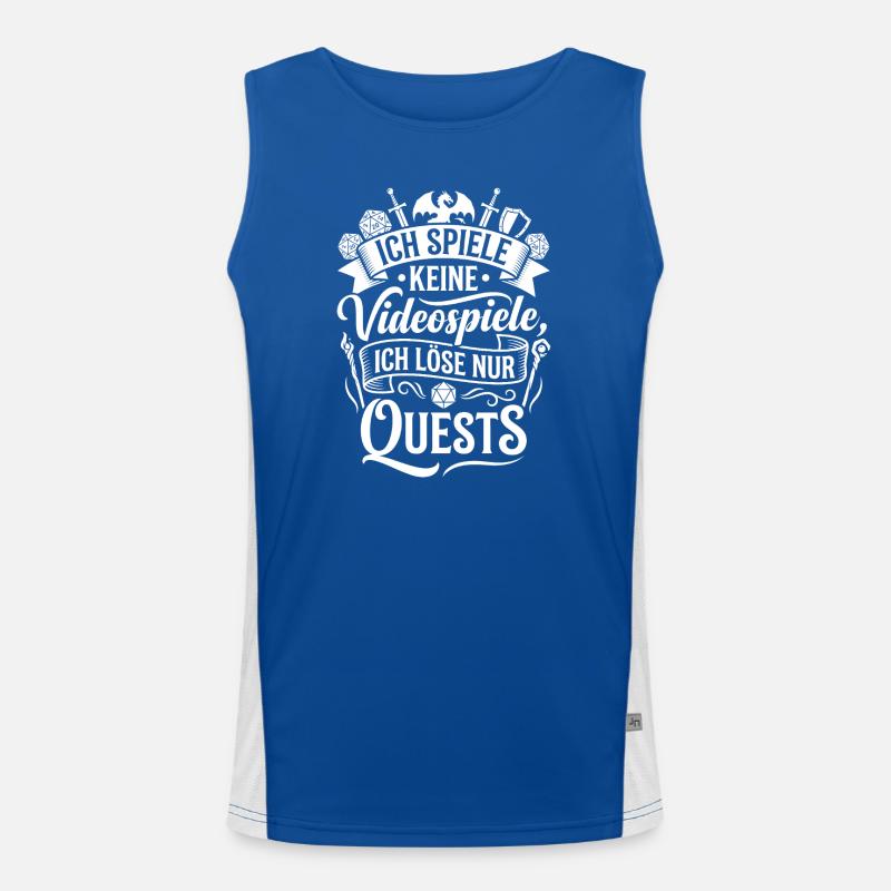 I don't play video games – I solve quests Men's Functional Contrast Tank Top 