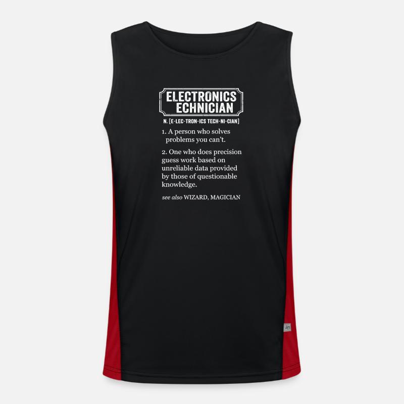Electronics Technician Funny Definition - Men's Functional Contrast Tank Top  - black/red
