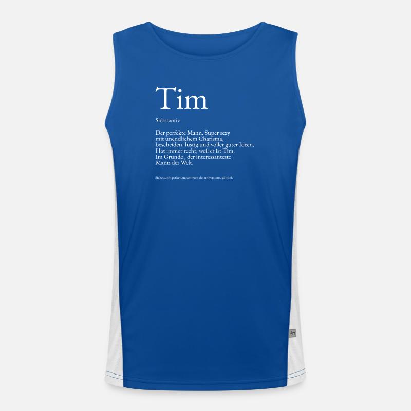 Tim Dictionary Explanation First Name Tim Men's Functional Contrast Tank Top 
