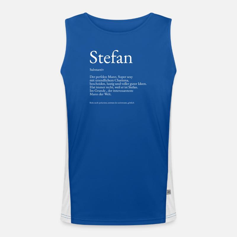 Stefan Dictionary Explanation First name Stefan Men's Functional Contrast Tank Top 