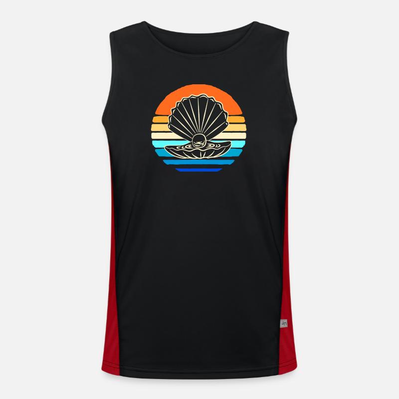 Shell collector shell - Men's Functional Contrast Tank Top  - black/red