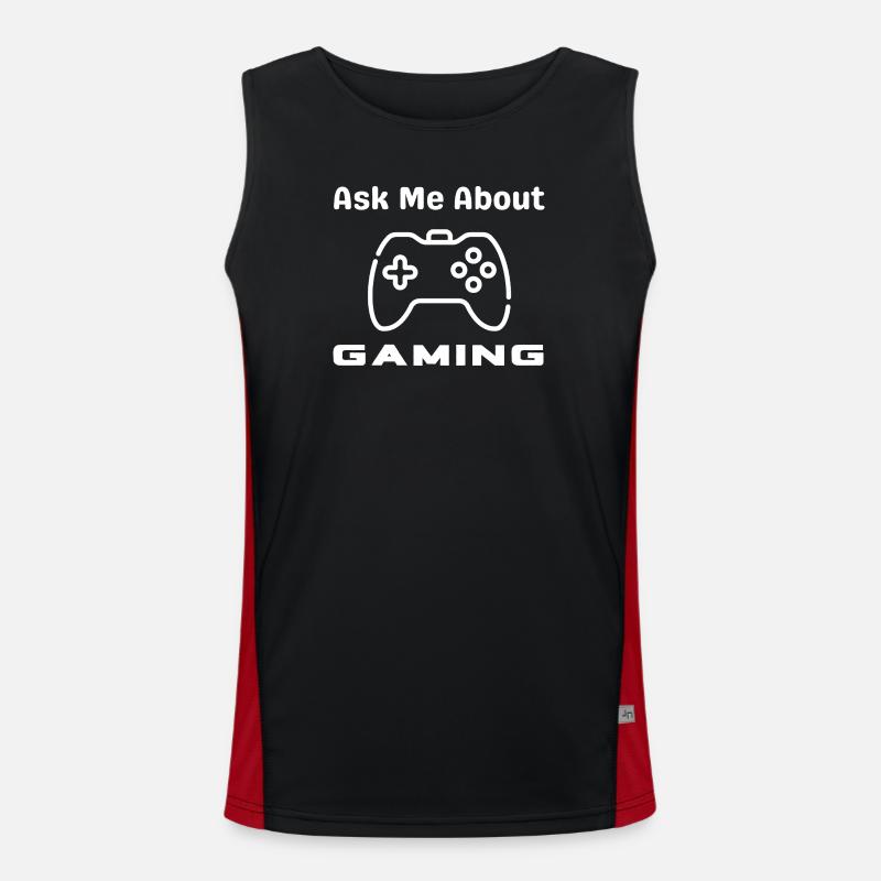 Ask Me About Gaming Controller - Men's Functional Contrast Tank Top - black/red