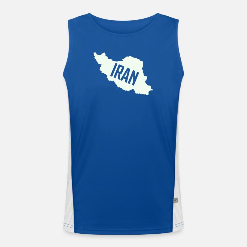 Iran Karten Typo Funktionelles Kontrast-Tank Top für Männer 