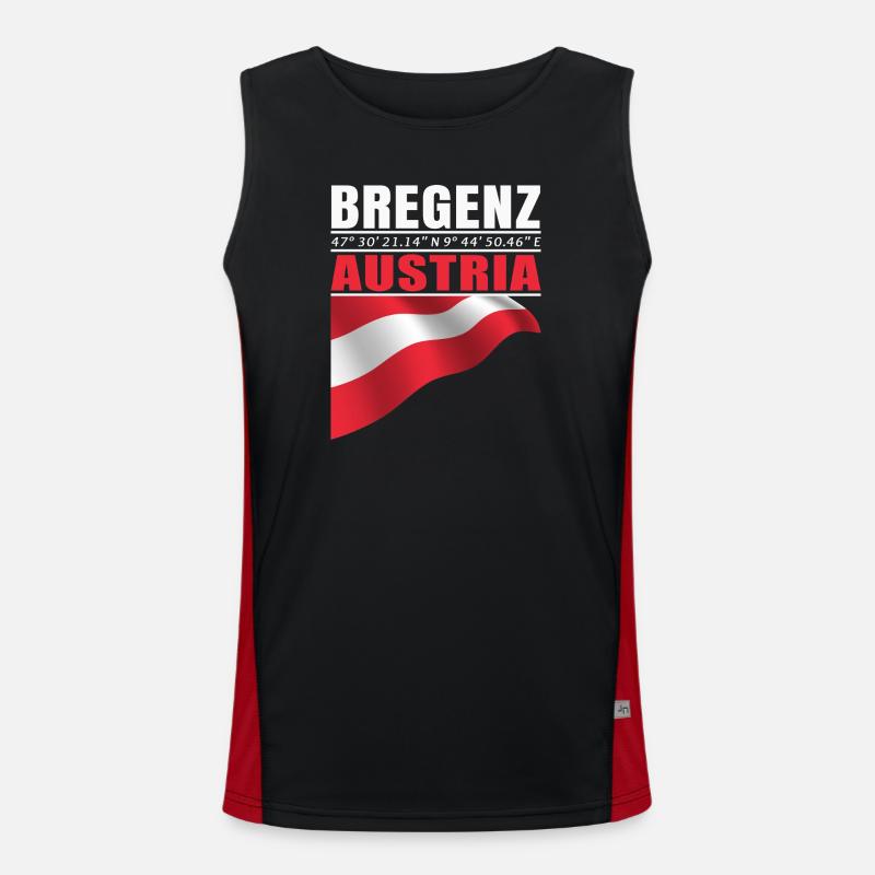 Bregenz - Men's Functional Contrast Tank Top  - black/red