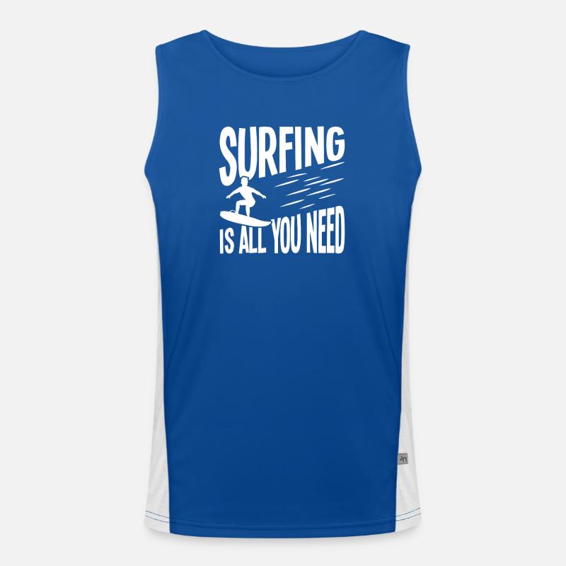 Le surf, c’est tout ce dont tu as besoin Débardeur respirant contrasté Homme 
