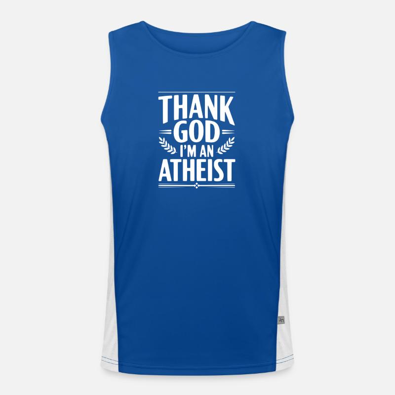 Gott sei Dank bin ich Atheist Funktionelles Kontrast-Tank Top für Männer 