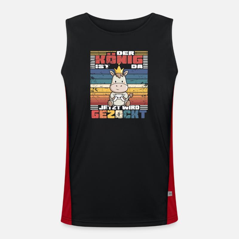 Game King computer game - Men's Functional Contrast Tank Top  - black/red