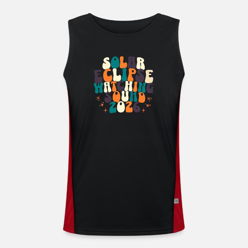 Solar Eclipse Watching Squad 2026 - Men's Functional Contrast Tank Top  - black/red