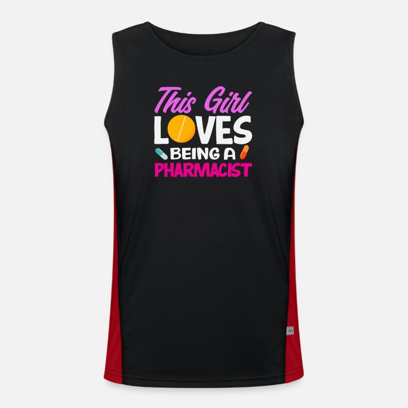 Pharmacist Pharmaceutical Technical - Men's Functional Contrast Tank Top  - black/red