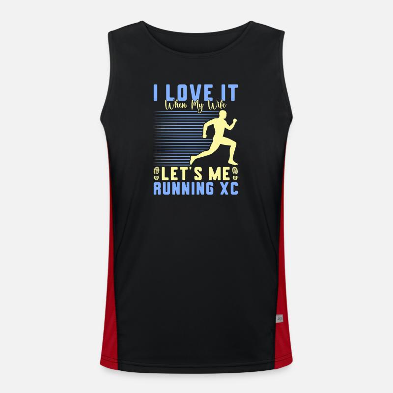 Cadeau de course XC drôle XC Runner Edition Débardeur respirant contrasté Homme 