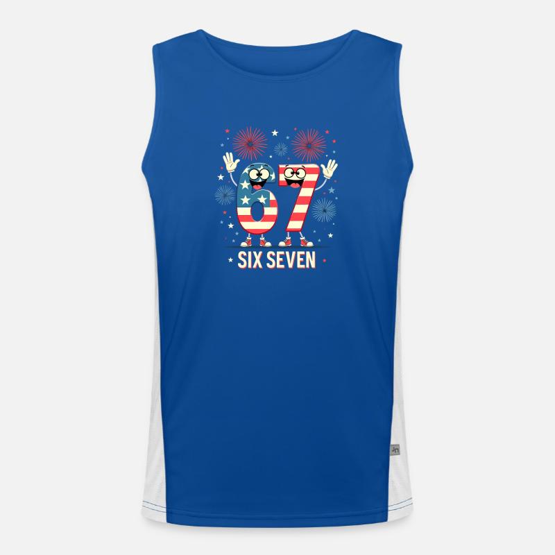 US Flag 67 Memes Six Seven Débardeur respirant contrasté Homme 