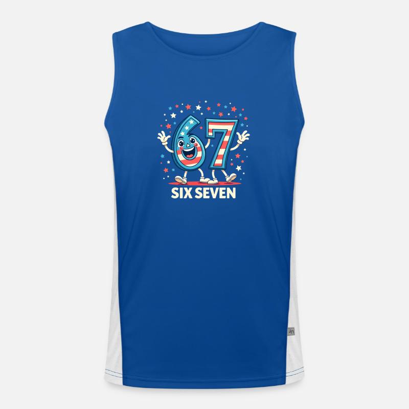 US Flag 67 Memes Six Seven Funktionelles Kontrast-Tank Top für Männer 