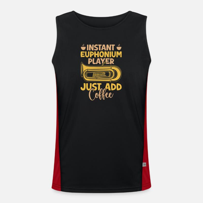 Euphonium Instant Player Just Add Coffee Baritone Funktionelles Kontrast-Tank Top für Männer 