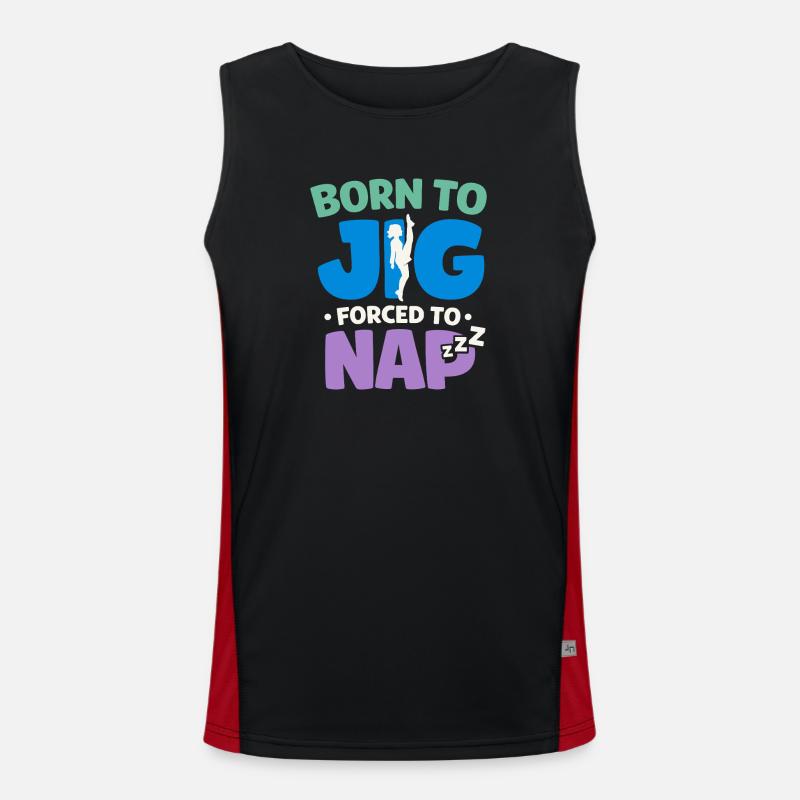 Irish Dance Step-dancing Celtic Fan - Men's Functional Contrast Tank Top - black/red