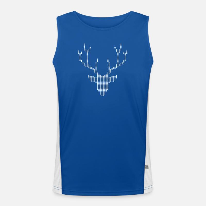 Pixel Deer-Geweihe Funktionelles Kontrast-Tank Top für Männer 