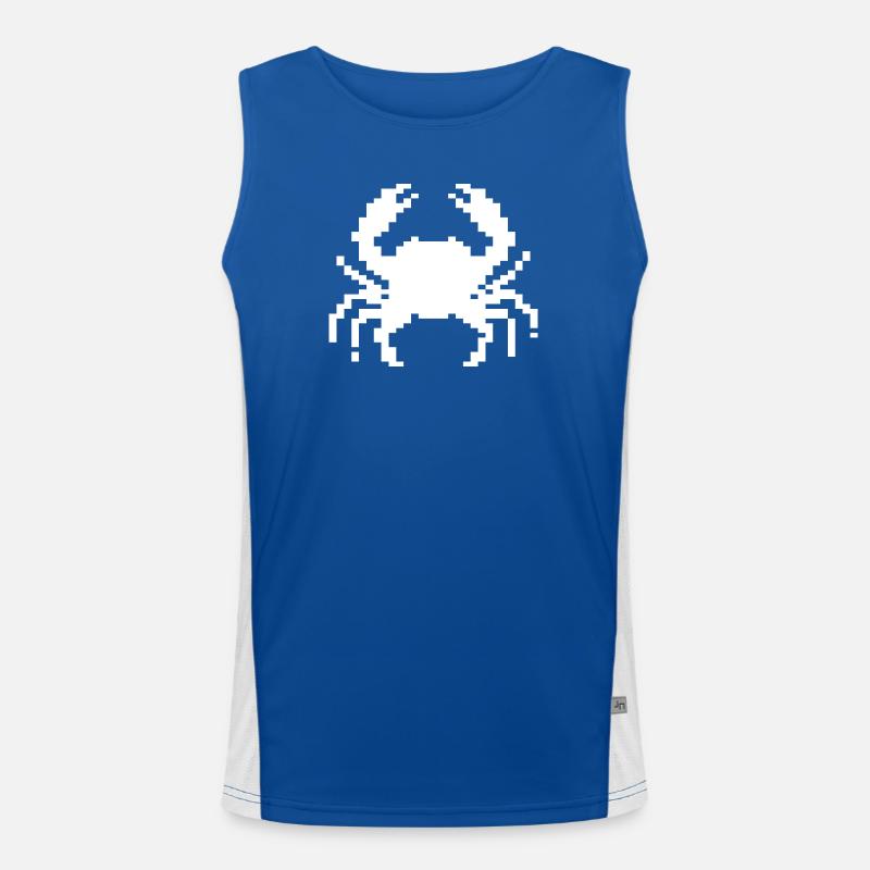 Pixelkrabben-Design Funktionelles Kontrast-Tank Top für Männer 