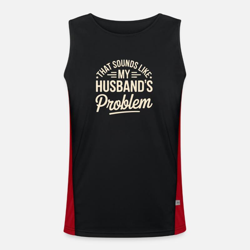 That's my husband's problem - Men's Functional Contrast Tank Top  - black/red