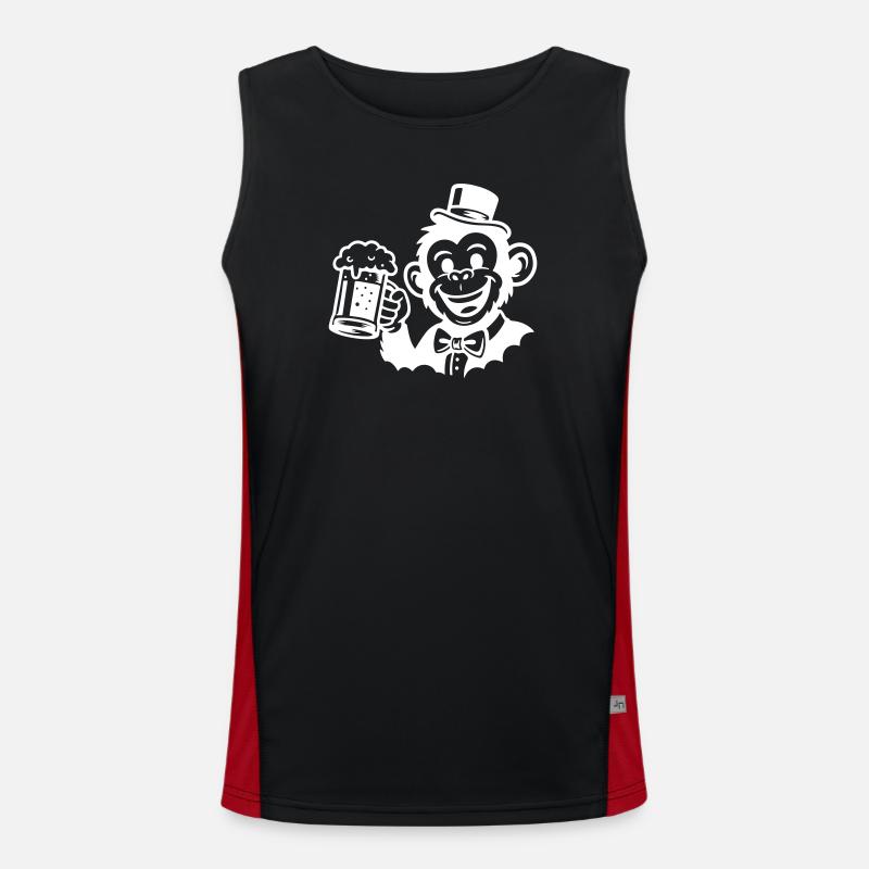Monkey Groom Bachelor - Men's Functional Contrast Tank Top  - black/red