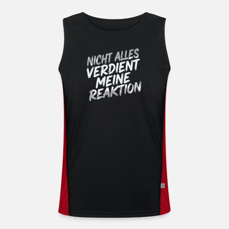 Zero reaction - I don't care - Men's Functional Contrast Tank Top  - black/red