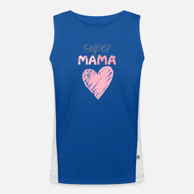Mama - Super Mama Funktionelles Kontrast-Tank Top für Männer 