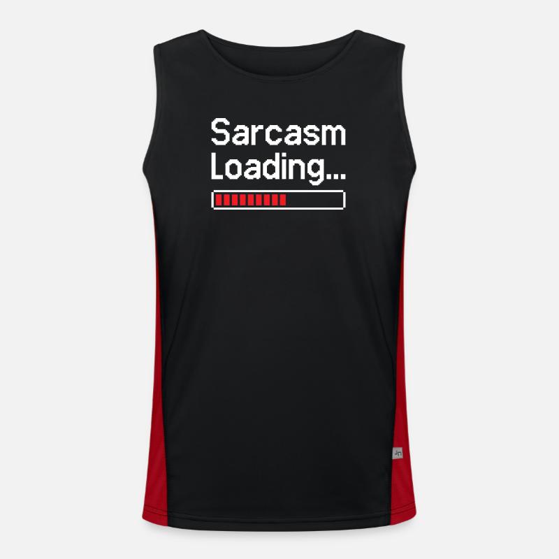 Sarcasm Loading Status - Men's Functional Contrast Tank Top  - black/red