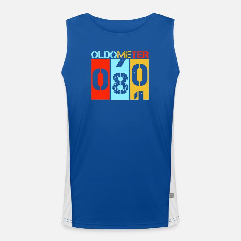 Oldometer 80 wird 80 Retro Geburtstags-Meilenstein Funktionelles Kontrast-Tank Top für Männer 
