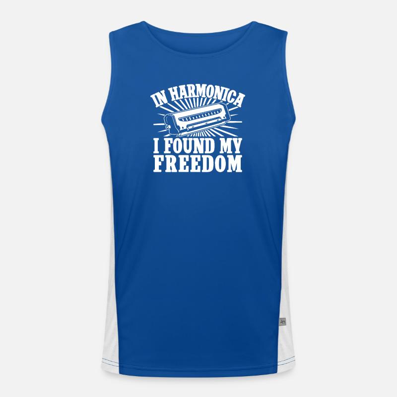 Harmonica Musican Found My Freedom Harmonica Funktionelles Kontrast-Tank Top für Männer 